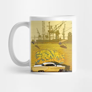 HOT ROD WITH GRAFFITTI STREET ART Mug